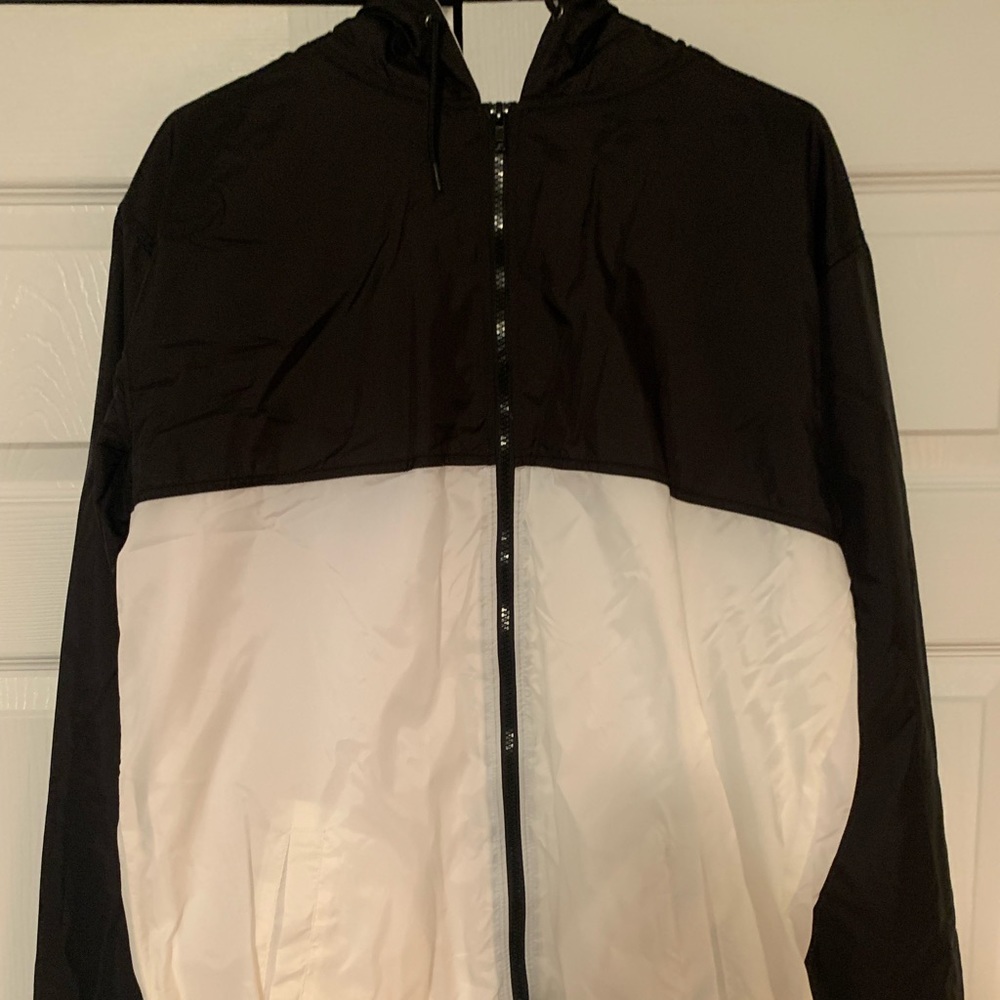 Black and white windbreaker